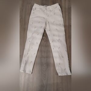 SEVEN 7 White Embroidered JEANS Size 6